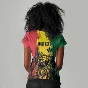 Legend Bob Personalized Women V-Neck T-Shirt Reggae Grunge