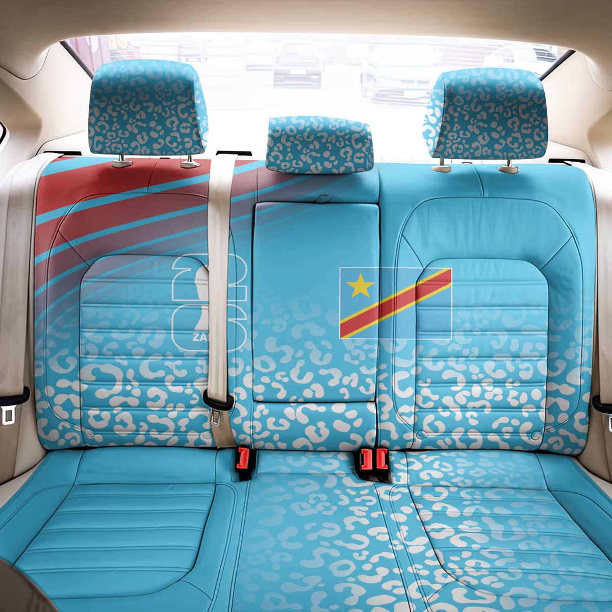 DR Congo WC2026 Guernsey Leopard Inspired Back Car Seat Cover
