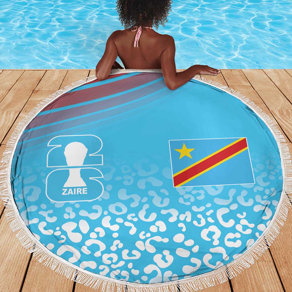 DR Congo WC2026 Guernsey Leopard Inspired Beach Blanket