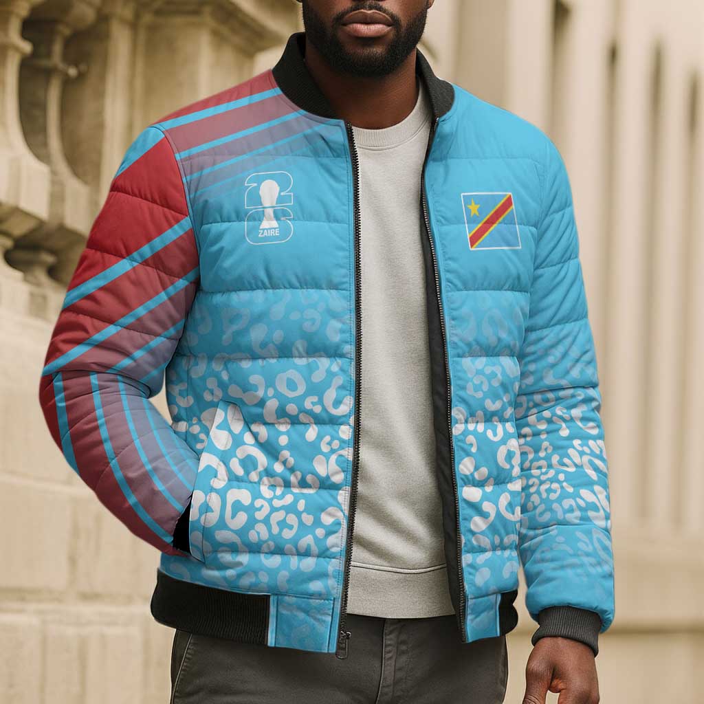 DR Congo WC2026 Custom Guernsey Leopard Inspired Bomber Puffer Jacket