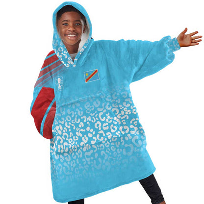 DR Congo WC2026 Custom Guernsey Leopard Inspired Kid Wearable Blanket Hoodie