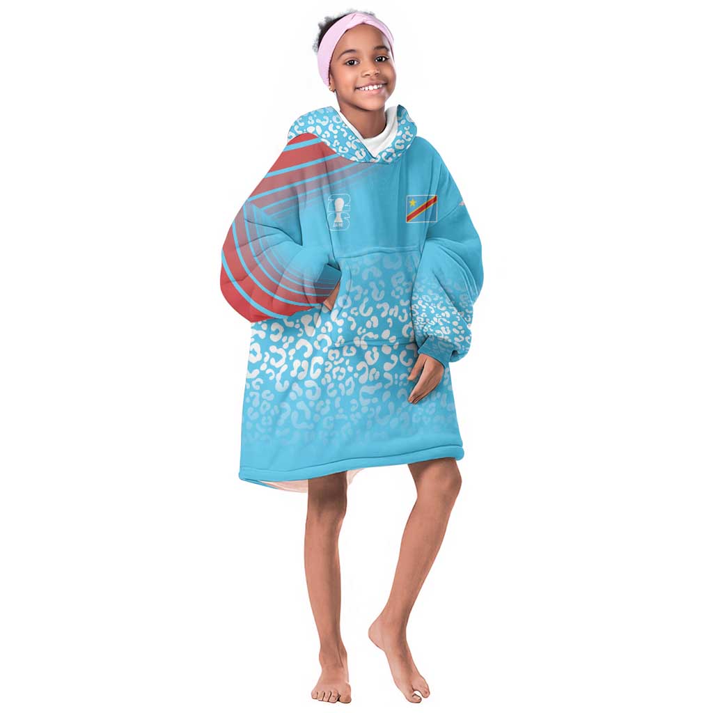DR Congo WC2026 Custom Guernsey Leopard Inspired Kid Wearable Blanket Hoodie