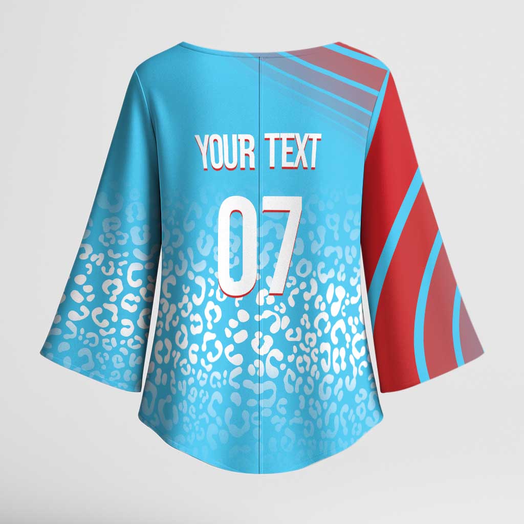 DR Congo WC2026 Custom Guernsey Leopard Inspired Kimono Sleeve Blouse