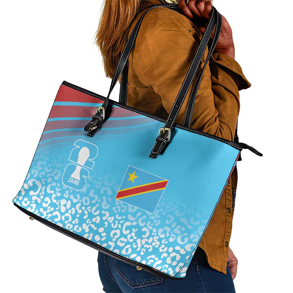 DR Congo WC2026 Guernsey Leopard Inspired Leather Tote Bag