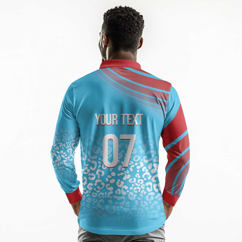 DR Congo WC2026 Custom Guernsey Leopard Inspired Long Sleeve Polo Shirt