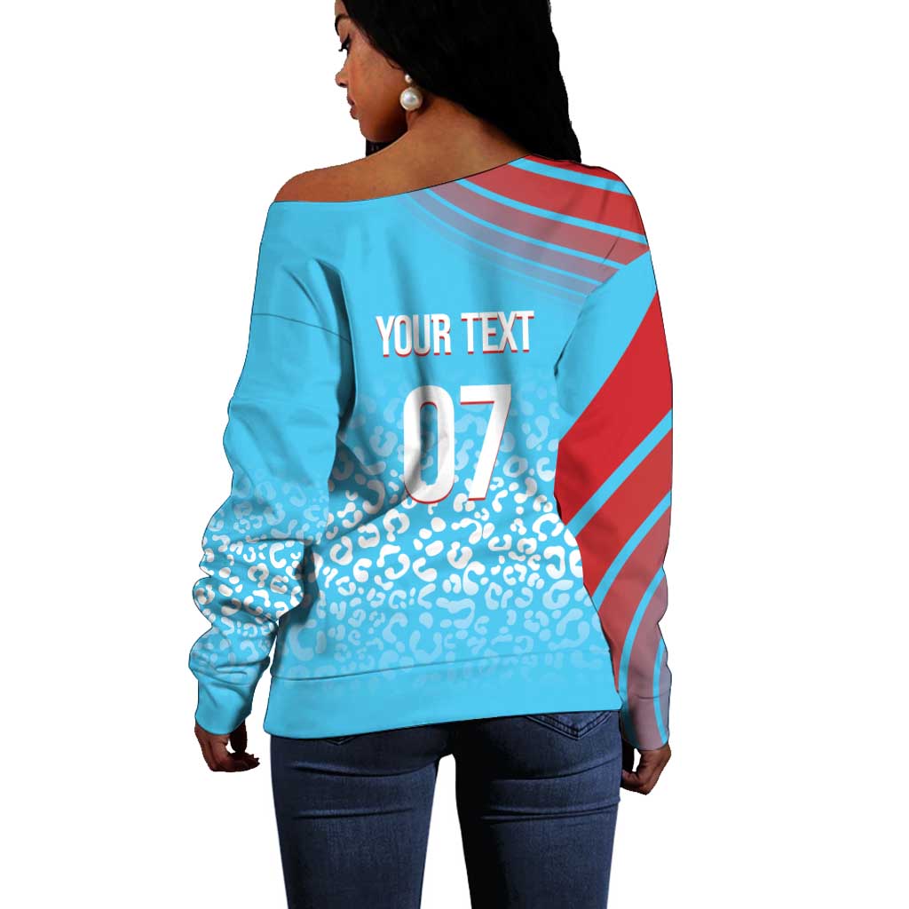 DR Congo WC2026 Custom Guernsey Leopard Inspired Off Shoulder Sweater