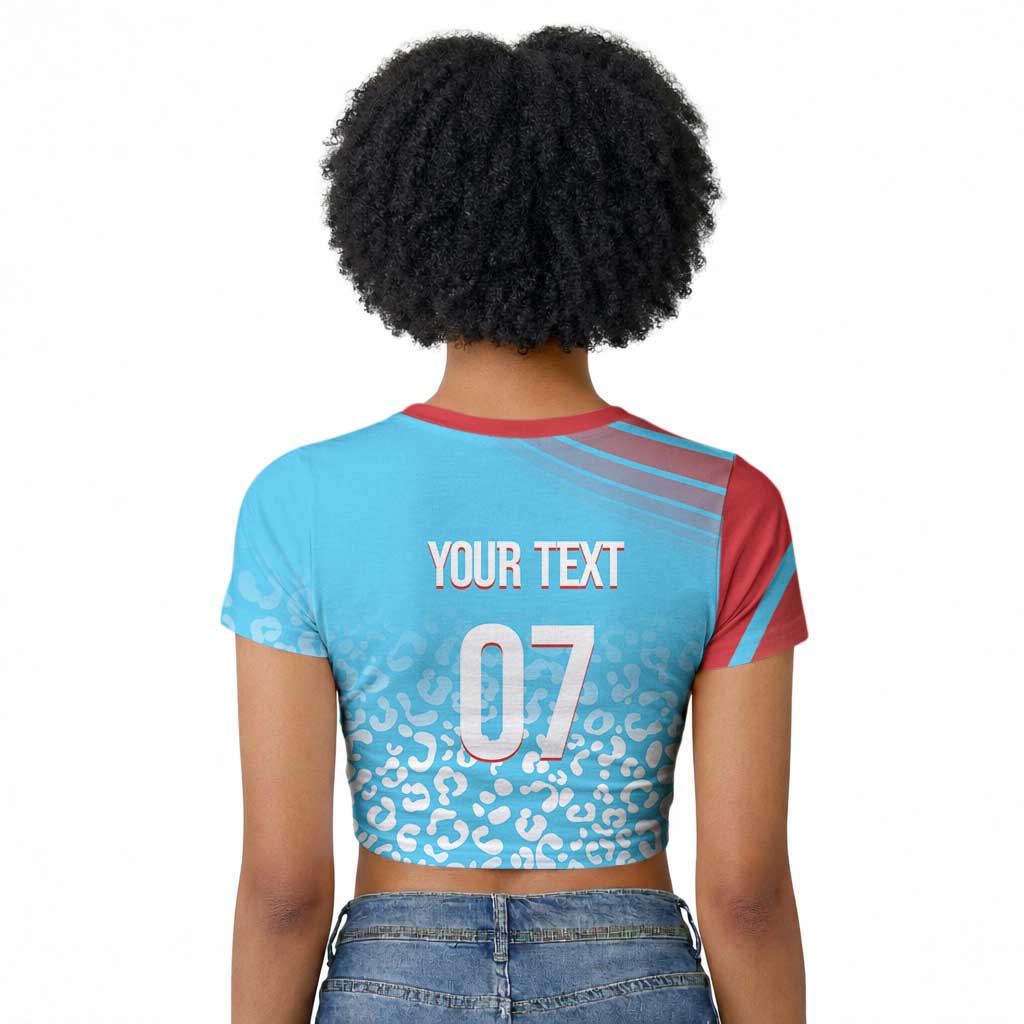 DR Congo WC2026 Custom Guernsey Leopard Inspired Raglan Cropped T shirt