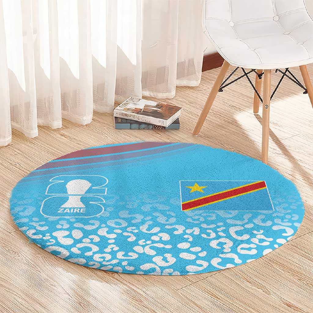 DR Congo WC2026 Guernsey Leopard Inspired Round Carpet