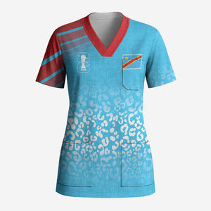DR Congo WC2026 Custom Guernsey Leopard Inspired Scrub Top