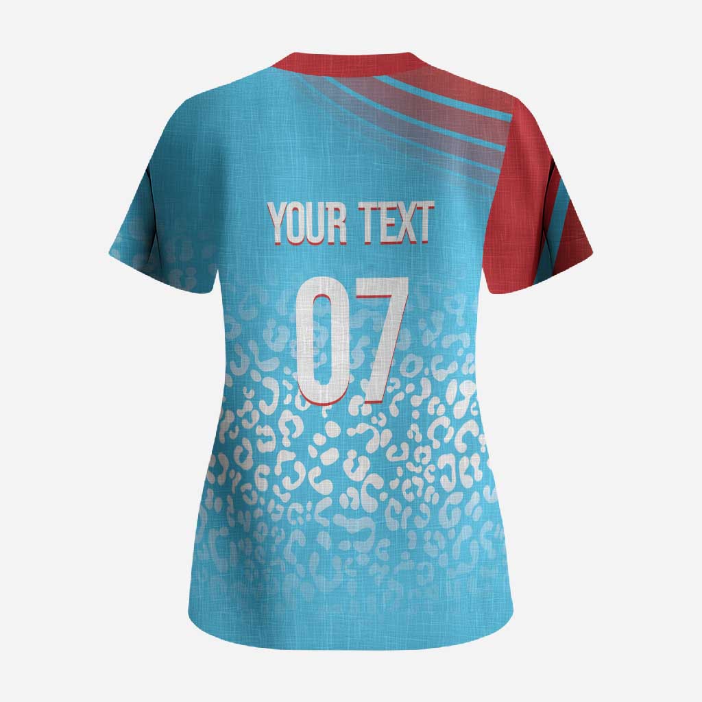 DR Congo WC2026 Custom Guernsey Leopard Inspired Scrub Top