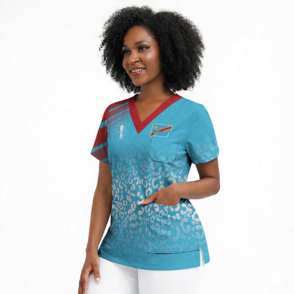 DR Congo WC2026 Custom Guernsey Leopard Inspired Scrub Top