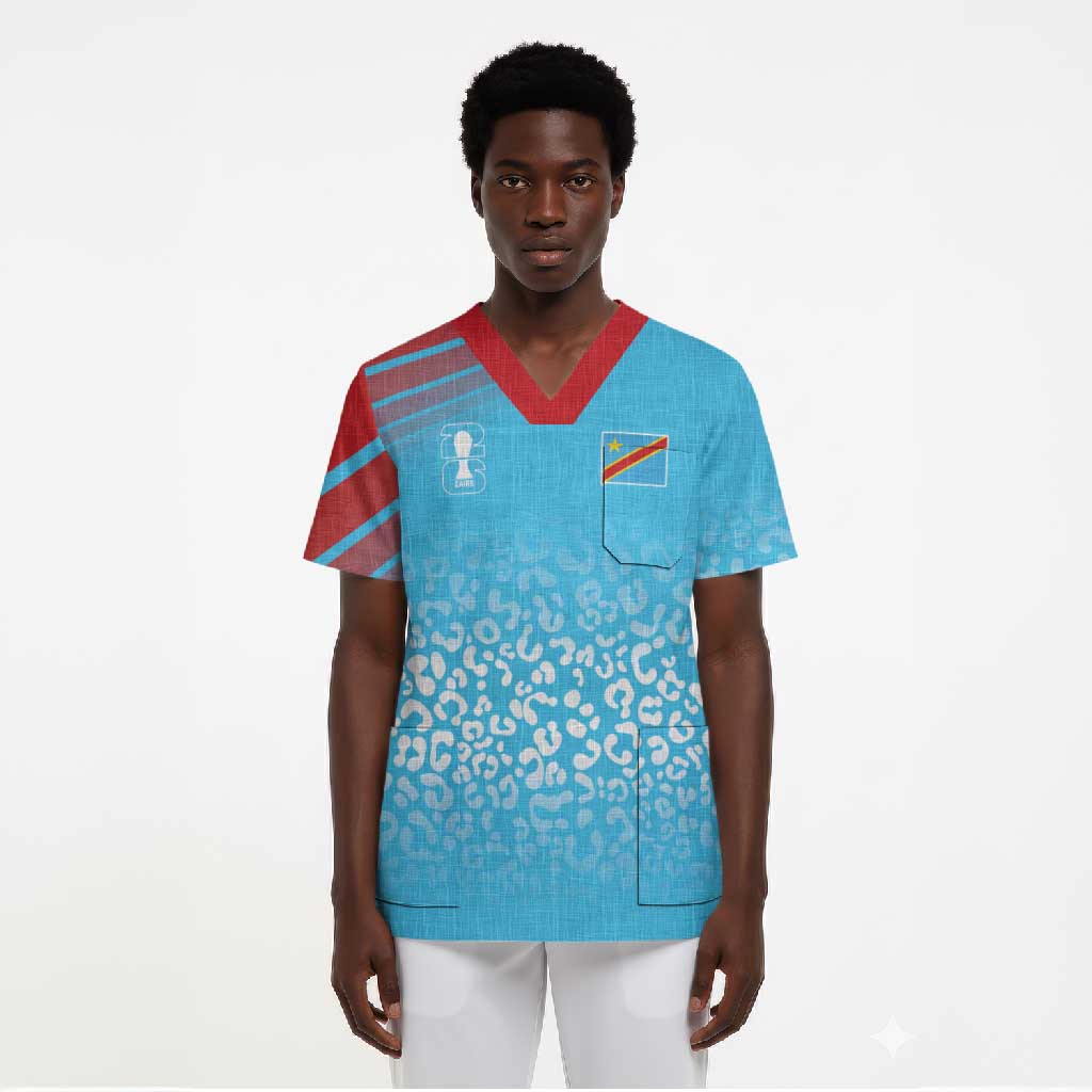 DR Congo WC2026 Custom Guernsey Leopard Inspired Scrub Top