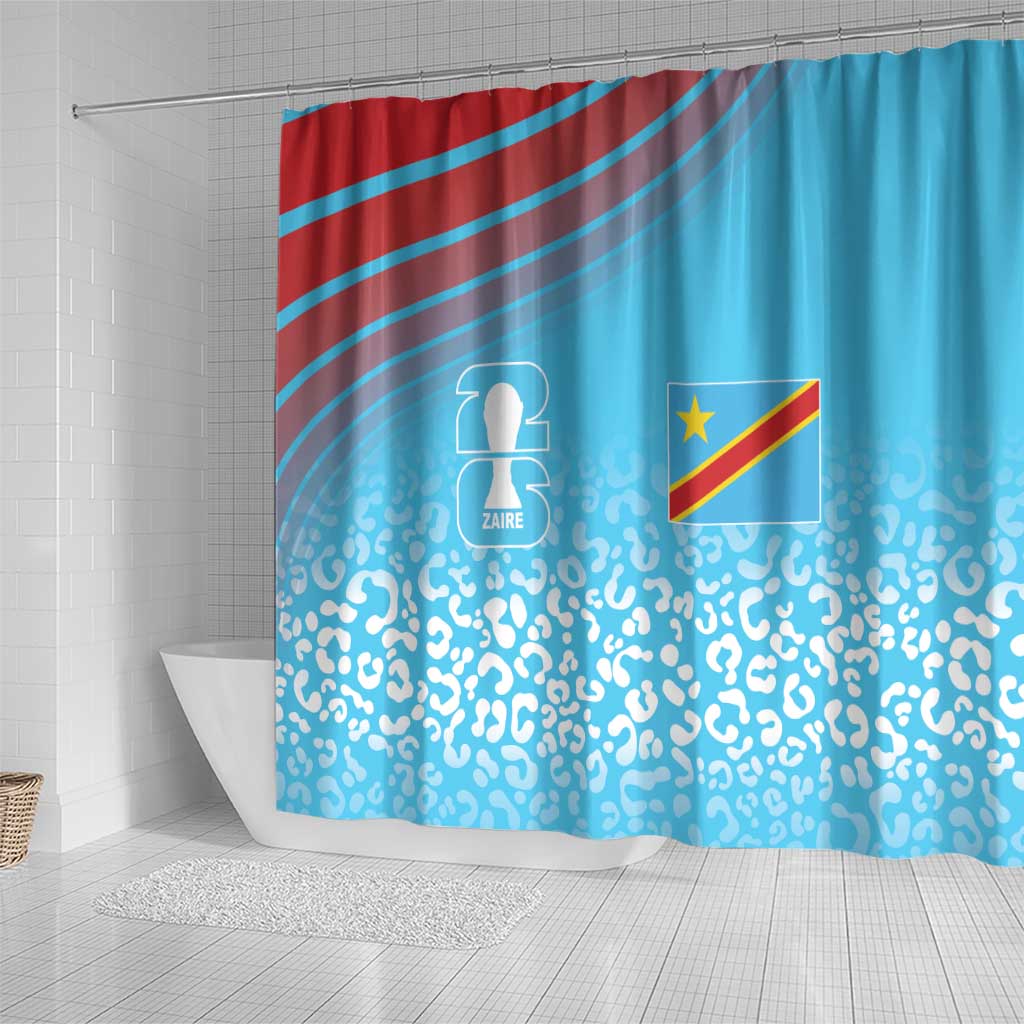 DR Congo WC2026 Guernsey Leopard Inspired Shower Curtain