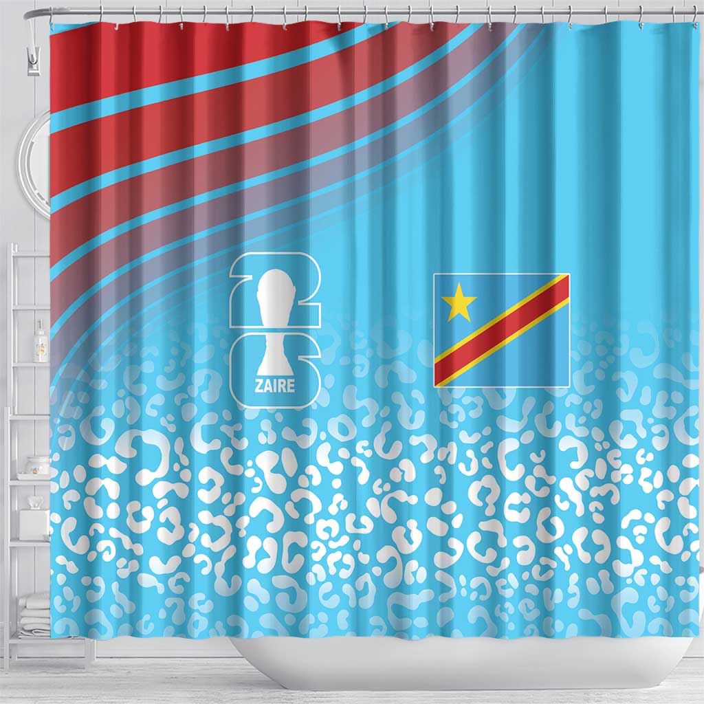 DR Congo WC2026 Guernsey Leopard Inspired Shower Curtain