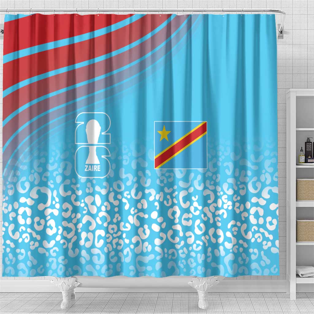 DR Congo WC2026 Guernsey Leopard Inspired Shower Curtain