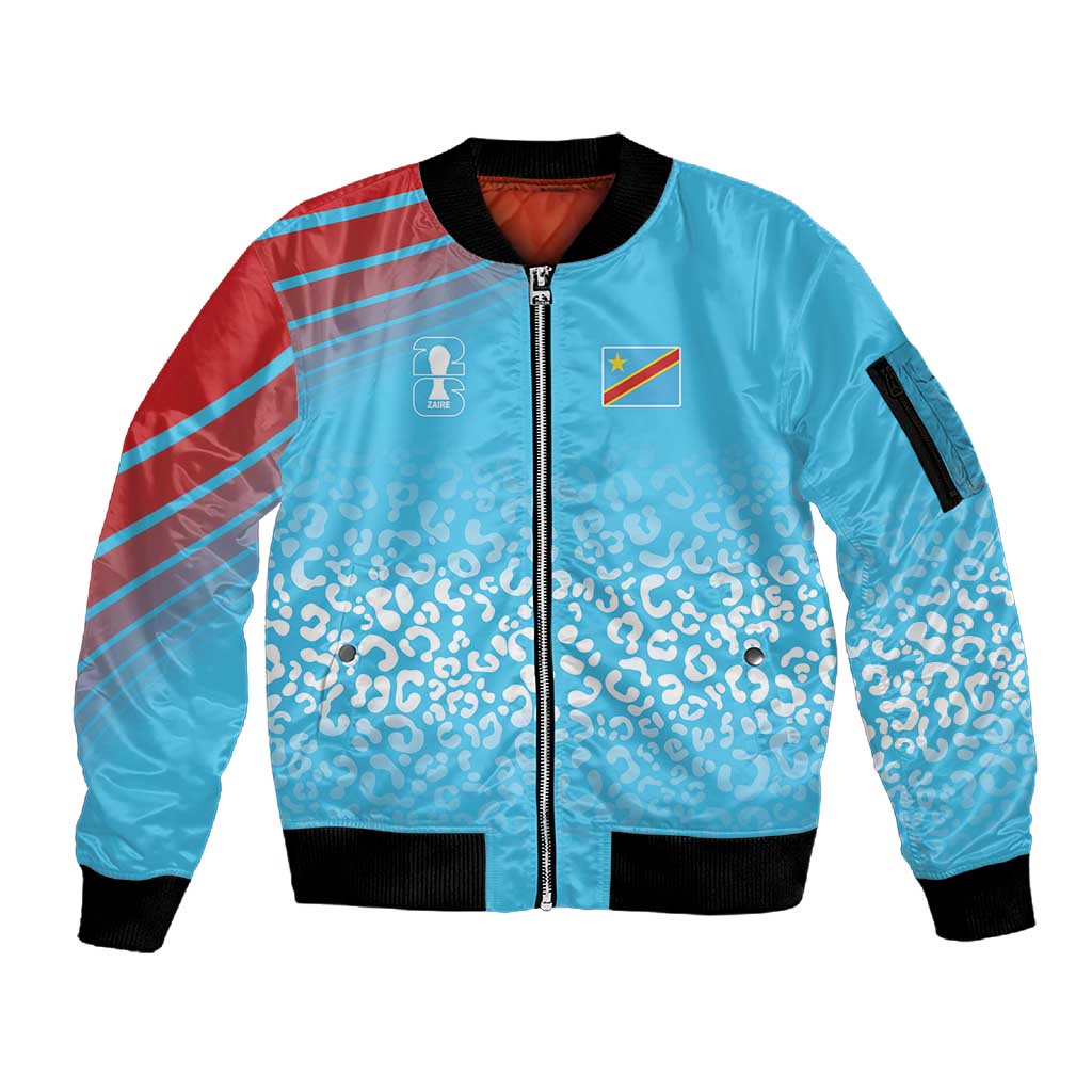DR Congo WC2026 Custom Guernsey Leopard Inspired Sleeve Zip Bomber Jacket