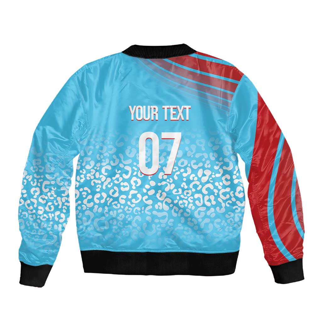 DR Congo WC2026 Custom Guernsey Leopard Inspired Sleeve Zip Bomber Jacket