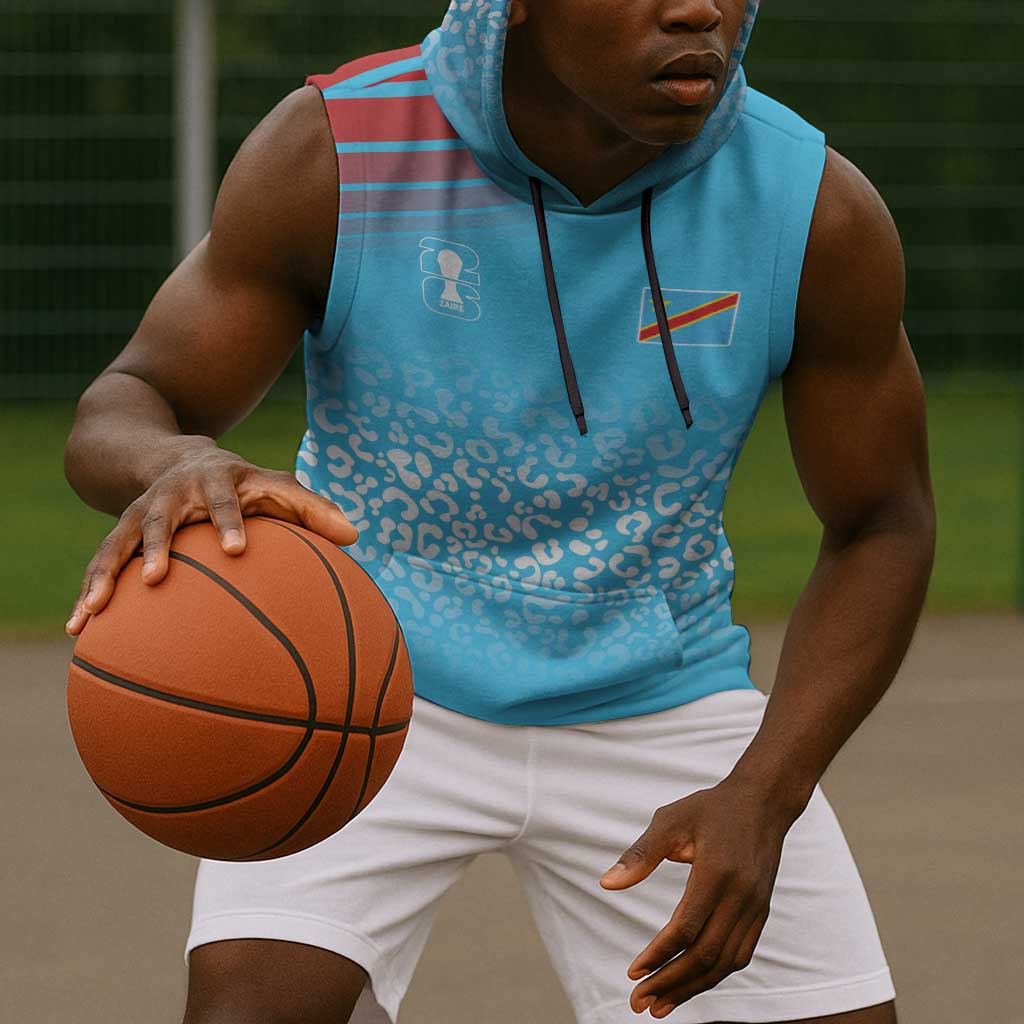 DR Congo WC2026 Custom Guernsey Leopard Inspired Sleeveless Hoodie