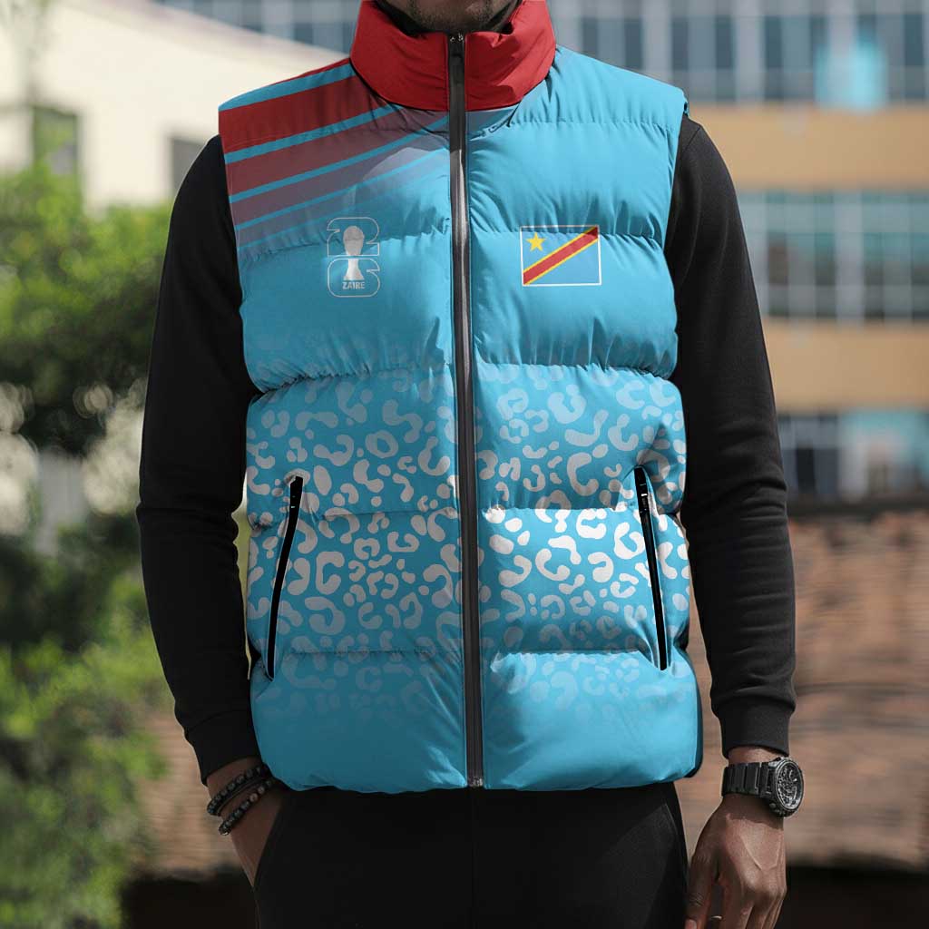 DR Congo WC2026 Custom Guernsey Leopard Inspired Sleeveless Puffer Jacket