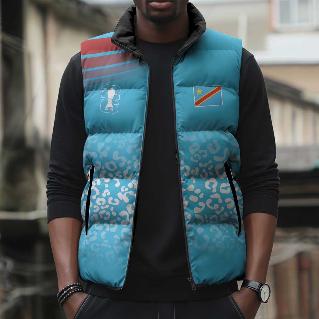 DR Congo WC2026 Custom Guernsey Leopard Inspired Sleeveless Puffer Jacket