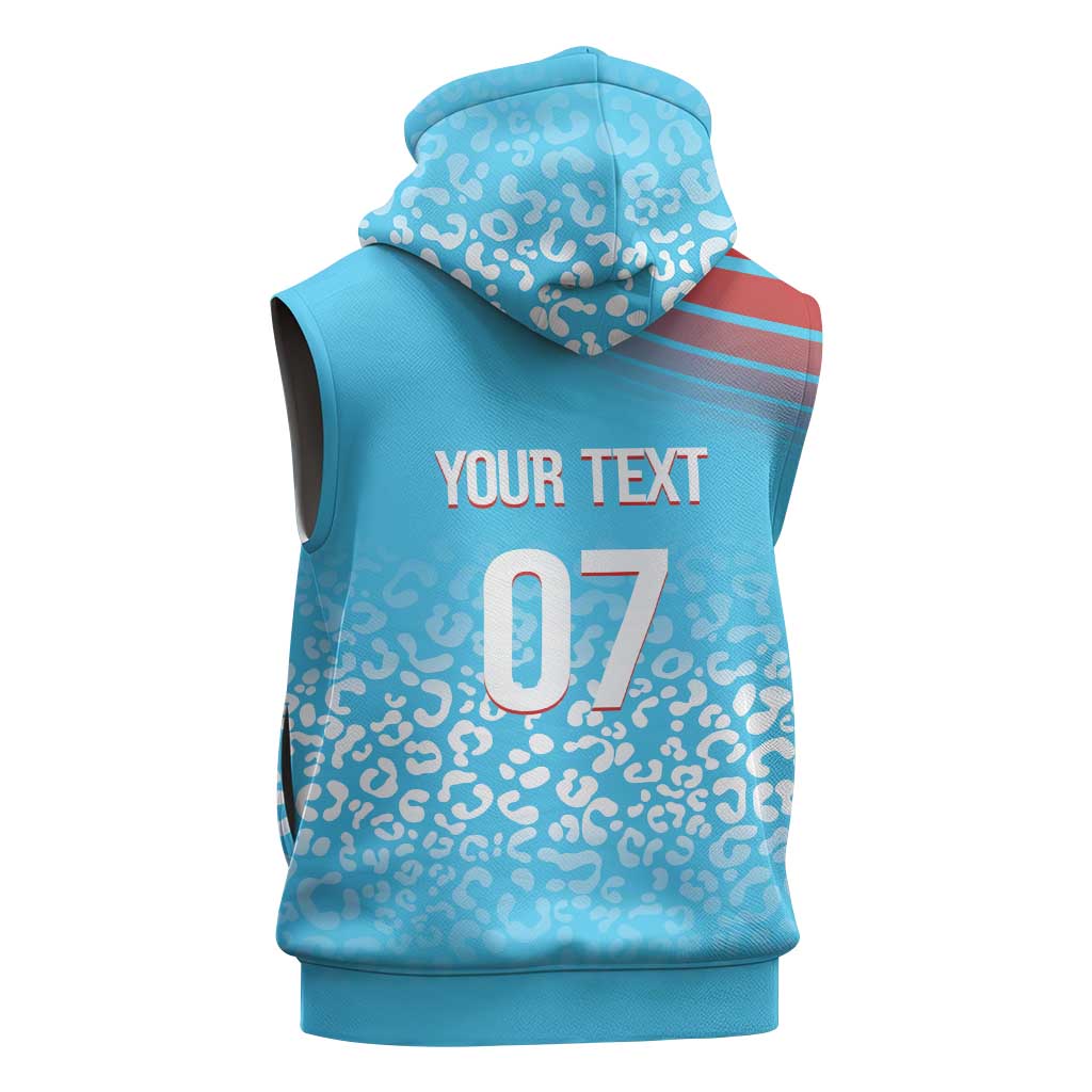 DR Congo WC2026 Custom Guernsey Leopard Inspired Sleeveless Zip Hoodie