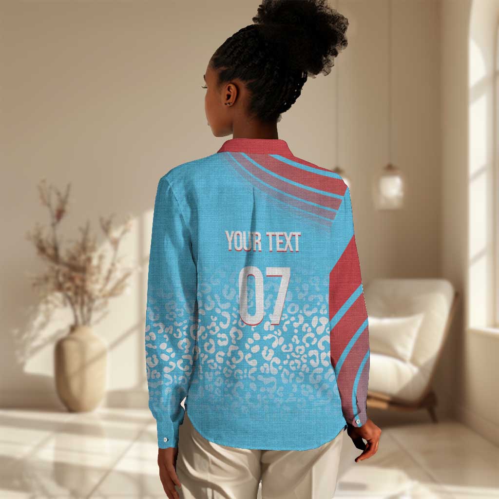DR Congo WC2026 Custom Guernsey Leopard Inspired Women Casual Shirt
