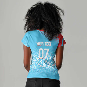 DR Congo WC2026 Custom Guernsey Leopard Inspired Women V-Neck T-Shirt