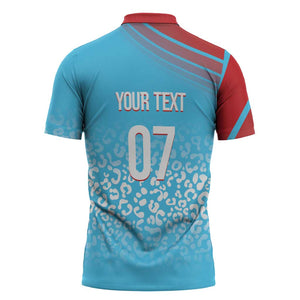 DR Congo WC2026 Custom Guernsey Leopard Inspired Zipper Polo Shirt