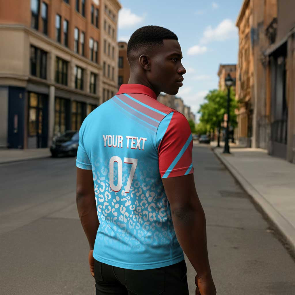 DR Congo WC2026 Custom Guernsey Leopard Inspired Zipper Polo Shirt