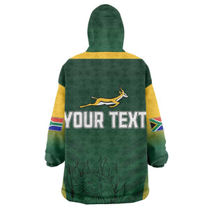 South Africa Rugby Kid Wearable Blanket Hoodie Bokke Champions