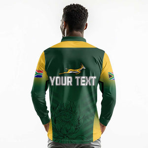 South Africa Rugby Long Sleeve Polo Shirt Bokke Champions