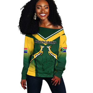 South Africa Rugby Off Shoulder Sweater Bokke Champions