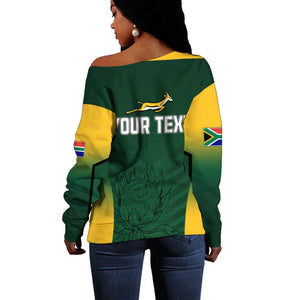 South Africa Rugby Off Shoulder Sweater Bokke Champions