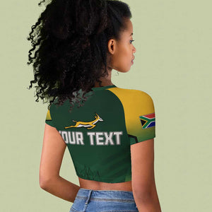 South Africa Rugby Raglan Cropped T shirt Bokke Champions