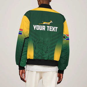 South Africa Rugby Sleeve Zip Bomber Jacket Bokke Champions