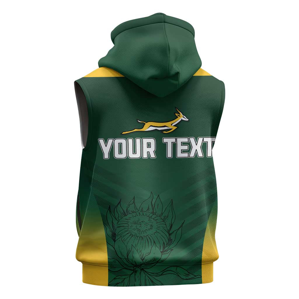 South Africa Rugby Sleeveless Zip Hoodie Bokke Champions - African Pride