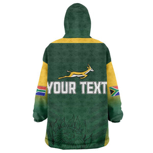 South Africa Rugby Wearable Blanket Hoodie Bokke Champions