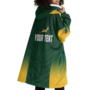 South Africa Rugby Wearable Blanket Hoodie Bokke Champions