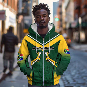 South Africa Rugby Zip Hoodie Bokke Champions