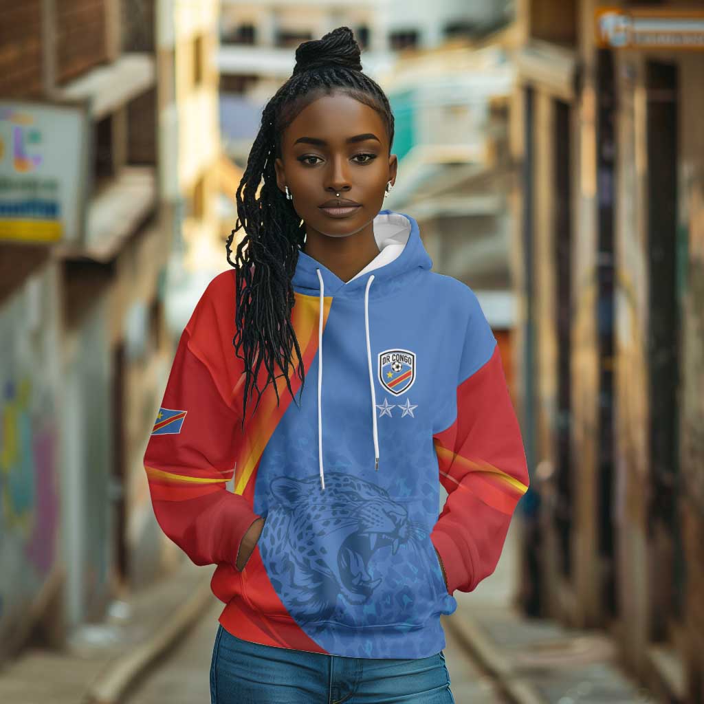 DR Congo Football 2026 Custom Hoodie Les Leopards - Glory Upon Glory - African Pride