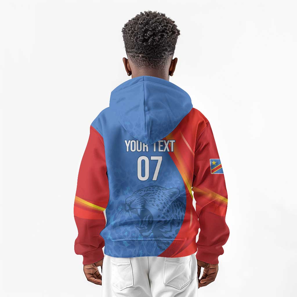 DR Congo Football 2026 Custom Kid Hoodie Les Leopards - Glory Upon Glory - African Pride