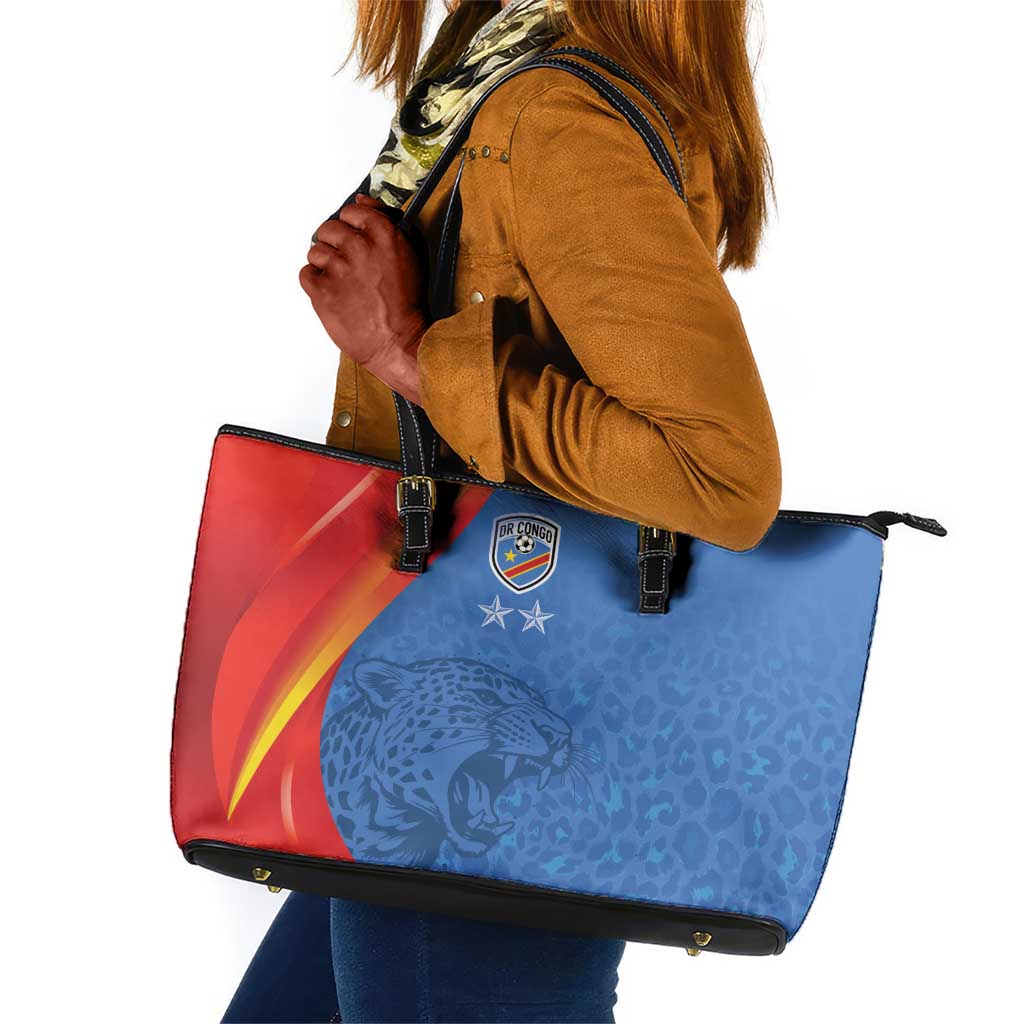 DR Congo Football 2026 Leather Tote Bag Les Leopards - Glory Upon Glory - African Pride