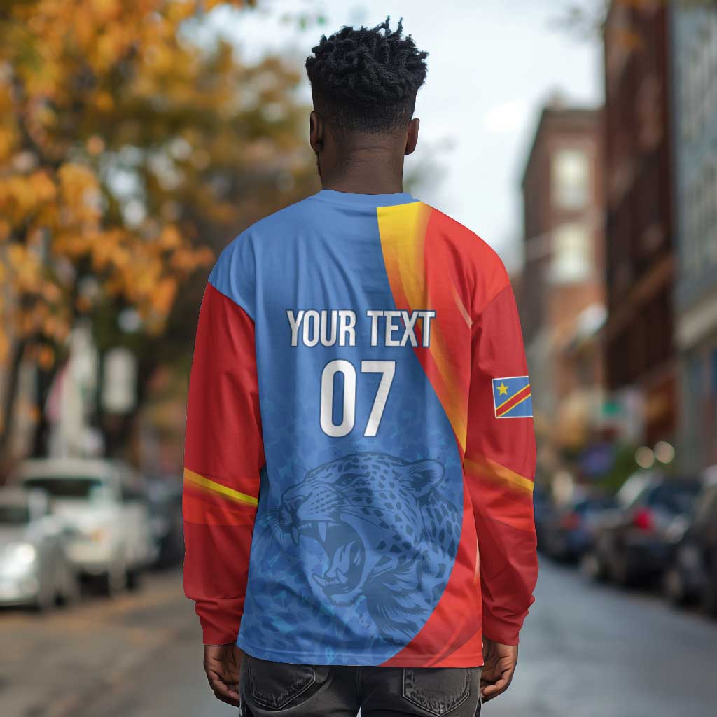 DR Congo Football 2026 Custom Long Sleeve Shirt Les Leopards - Glory Upon Glory - African Pride