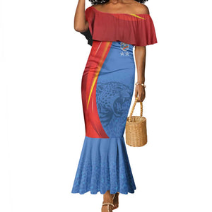 DR Congo Football 2026 Custom Mermaid Dress Les Leopards - Glory Upon Glory LT7