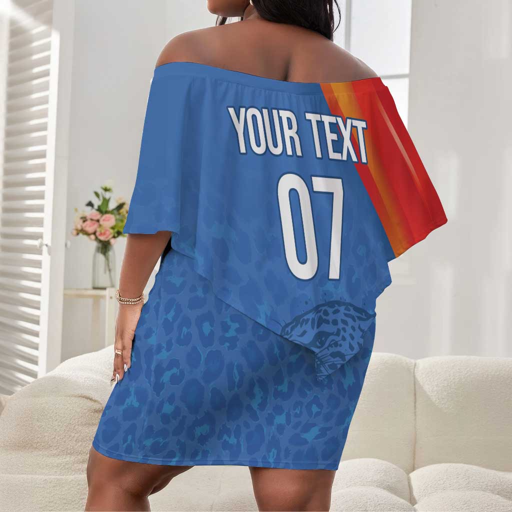 DR Congo Football 2026 Custom Off Shoulder Short Dress Les Leopards - Glory Upon Glory - African Pride