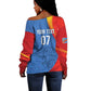 DR Congo Football 2026 Custom Off Shoulder Sweater Les Leopards - Glory Upon Glory - African Pride