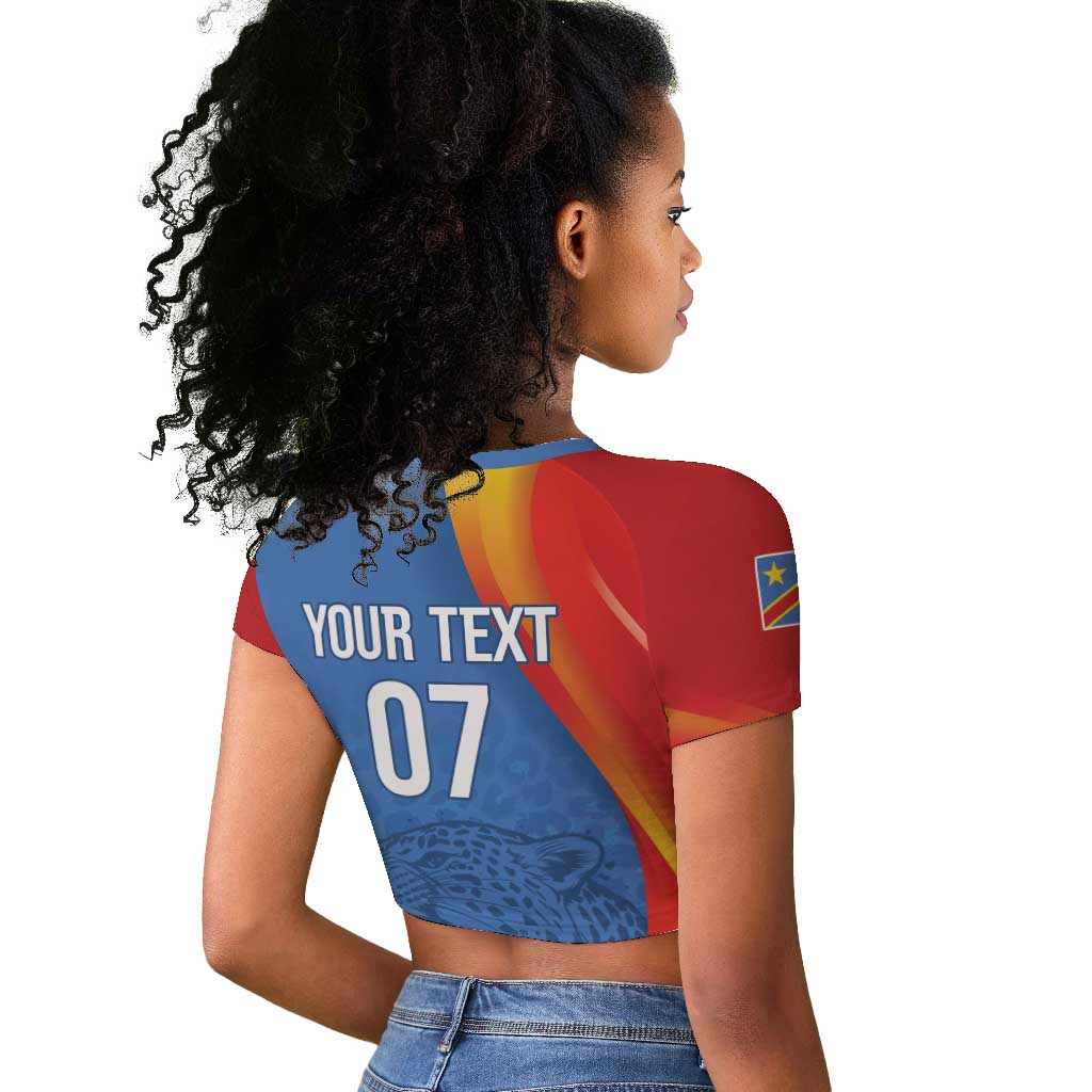 DR Congo Football 2026 Custom Raglan Cropped T shirt Les Leopards - Glory Upon Glory LT7