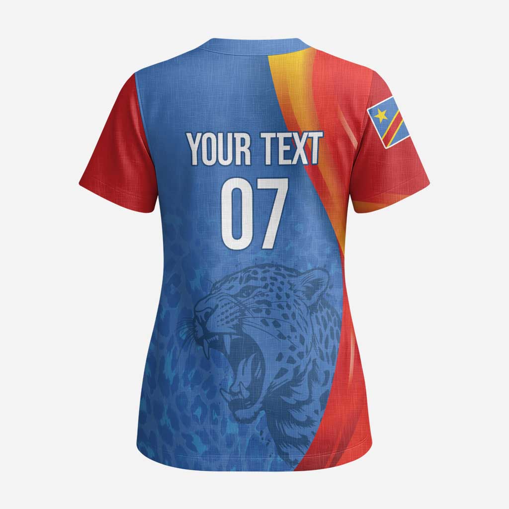 DR Congo Football 2026 Custom Scrub Top Les Leopards - Glory Upon Glory - African Pride