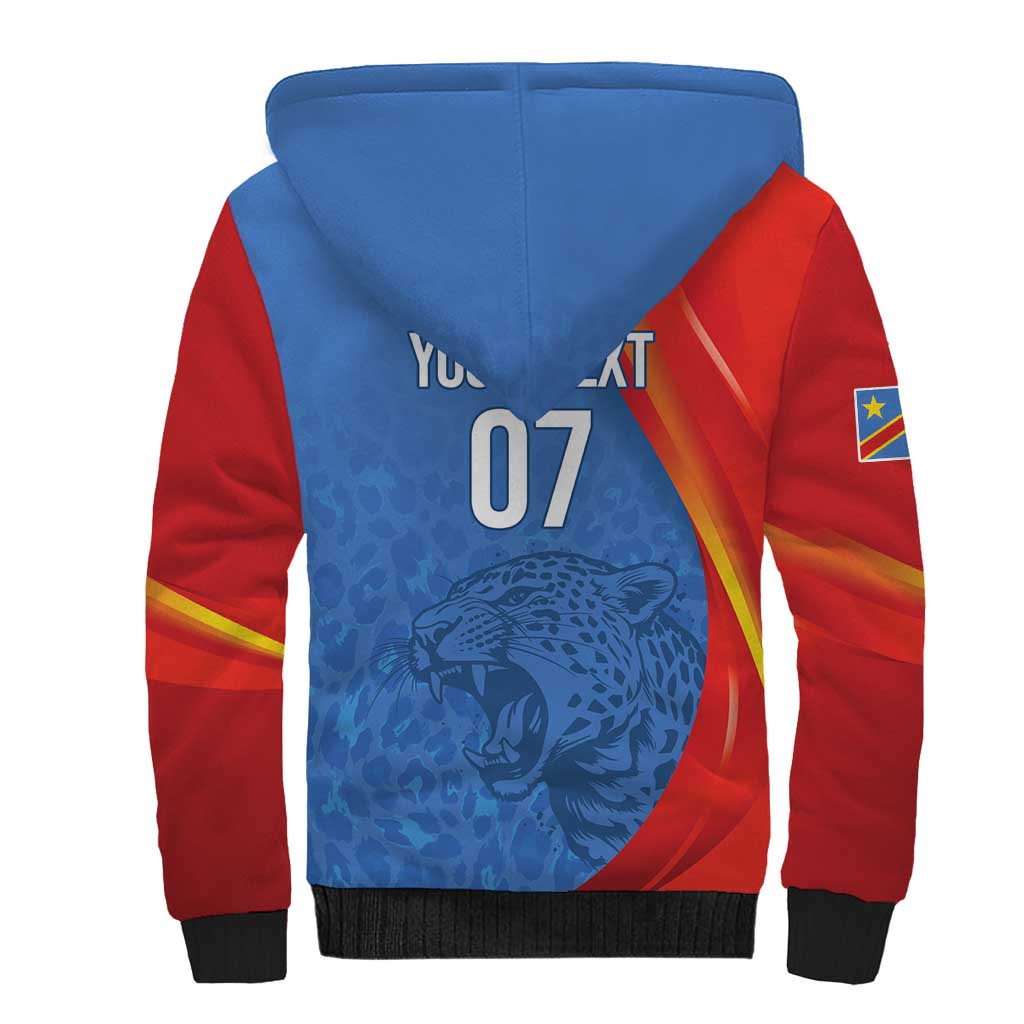 DR Congo Football 2026 Custom Sherpa Hoodie Les Leopards - Glory Upon Glory - African Pride