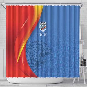DR Congo Football 2026 Shower Curtain Les Leopards - Glory Upon Glory - African Pride
